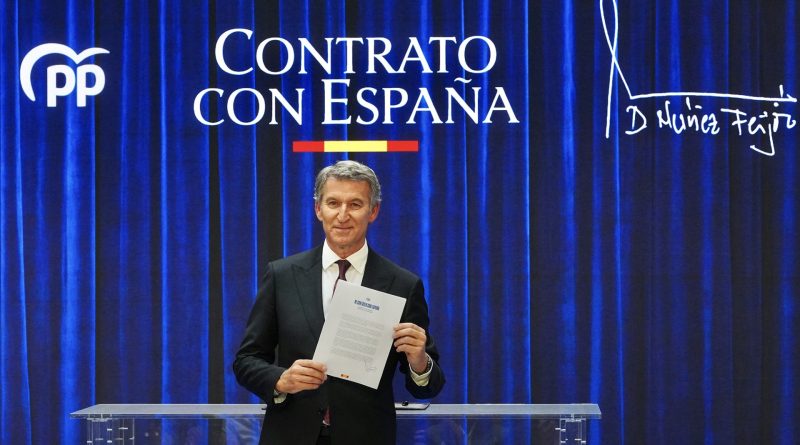 Feijóo firma el contrato para gobernar el cambio: “Mi mayor ambición es lograr que la palabra de un presidente vuelva a tener valor”
